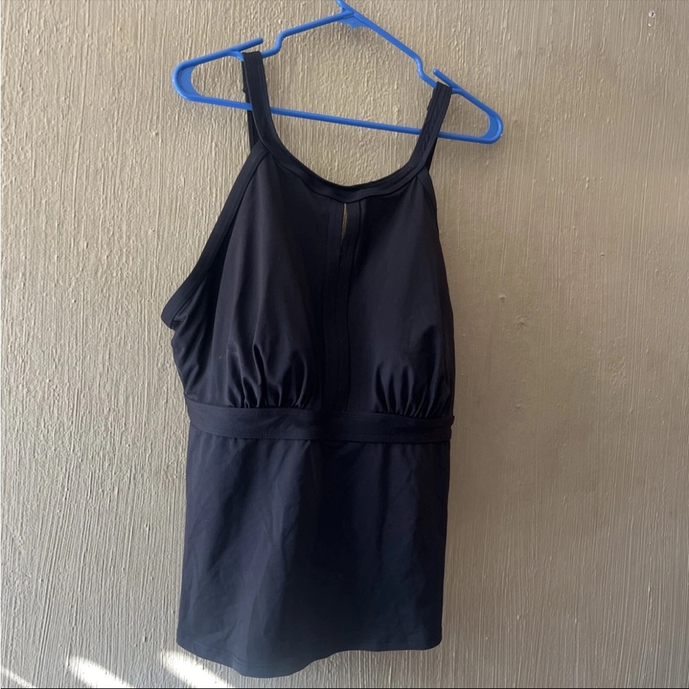 Lands End Women's Swim Tankini Top Size 18W G Black Top Padded wireless 517070